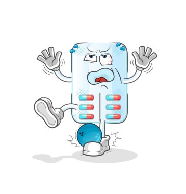 Tıp Hiten 'i bowling çizgi filmiyle. çizgi film maskotu vektörü