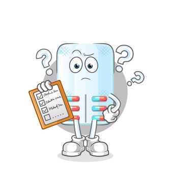 İlaç takvimi vektörü. çizgi film karakteri