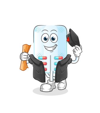 Tıp mezuniyet vektörü. çizgi film karakteri