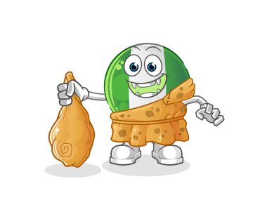 Nijerya bayrağı antik karikatür. çizgi film maskotu vektörü