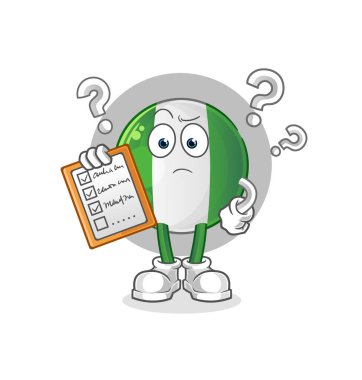 Nijerya bayrak çizelgesi vektörü. çizgi film karakteri