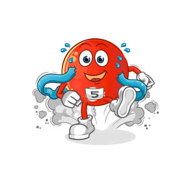 Türk bayrak koşucusu karakteri. çizgi film maskotu vektörü