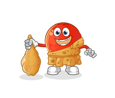 Türk bayrağı eski bir çizgi film. çizgi film maskotu vektörü