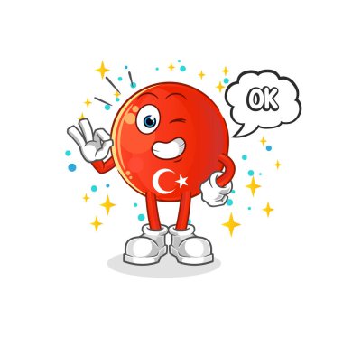 Türk bayrağı kabul ediyor. çizgi film vektörü