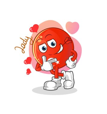 Türk bayrağı flörtleşmesi. karakter vektörü