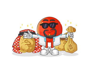 Vietnam bayrağı zengin Arap maskotu. çizgi film vektörü