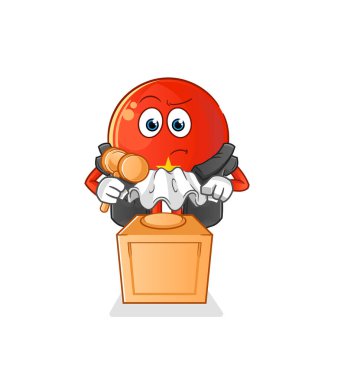 Vietnam bayrağı hakimi tokmak tutuyor. karakter vektörü