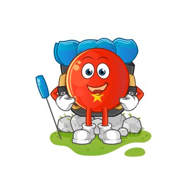 Vietnam bayrağı kamp maskotu oldu. çizgi film vektörü