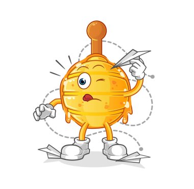 Kağıt uçak karakterli ahşap bal avcısı. çizgi film maskotu vektörü