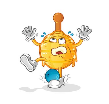 Ahşap Bal Dipper Hiten Bowling çizgi filminden. çizgi film maskotu vektörü