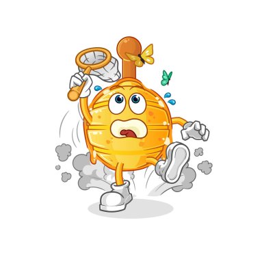 Tahta ballı dipper kelebek resimlerini yakalar. karakter vektörü