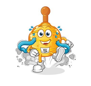 Ahşap Bal Avcısı koşucu karakteri. çizgi film maskotu vektörü