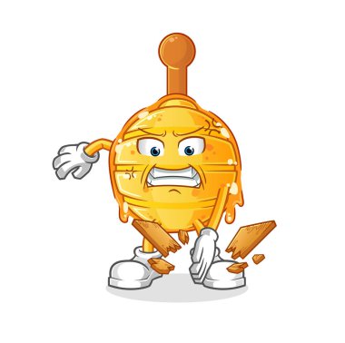 Tahta ballı karate maskotu. çizgi film vektörü