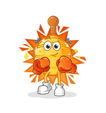 Tahta ballı boksör karakteri. çizgi film maskotu vektörü