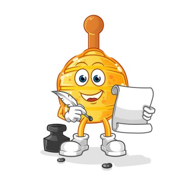 Tahta bal avcısı yazar vektörü. çizgi film karakteri