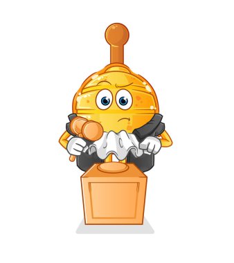 Tahta ballı kurabiye yargıcı tokmağı tutuyor. karakter vektörü