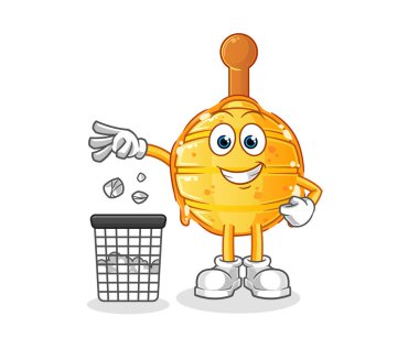 Tahta ballı şeker. Çöp maskotu at. çizgi film vektörü