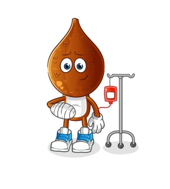 Yılan meyvesi kafası karikatürü IV illüstrasyonunda hastalandı. karakter vektörü