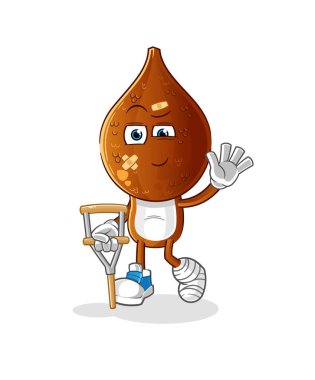 Topallayan sopalı yılan kafası karikatürü. çizgi film vektörü