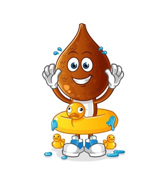 Ördek şamandıralı yılan başı çizgi filmi. çizgi film maskotu vektörü