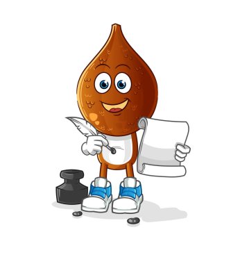 Yılan başlı çizgi roman yazarı vektörü. çizgi film karakteri