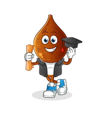 Yılan başlı çizgi film mezuniyet vektörü. çizgi film karakteri