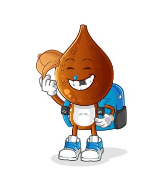 Yılan meyvesi kafası çizgi filmi okul vektörüne gidiyor. çizgi film karakteri