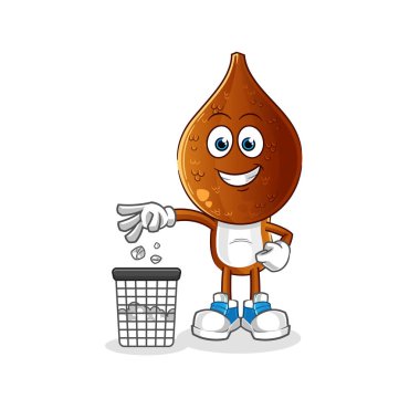 Yılan meyvesi kafalı çizgi film. Çöp maskotu at. çizgi film vektörü