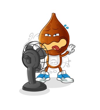 Yılan Meyvesi Kafa çizgi filmi hayran karakterinin önünde. çizgi film vektörü