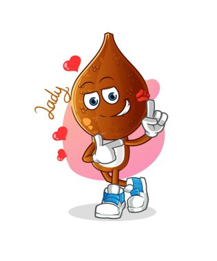 Yılan meyvesi kafalı çizgi film resimleriyle flört ediyor. karakter vektörü