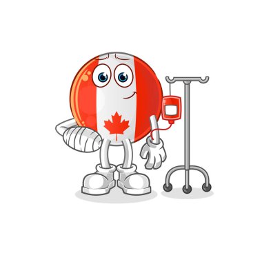 IV Illustrasyon 'da Kanada bayrağı tutuldu. karakter vektörü