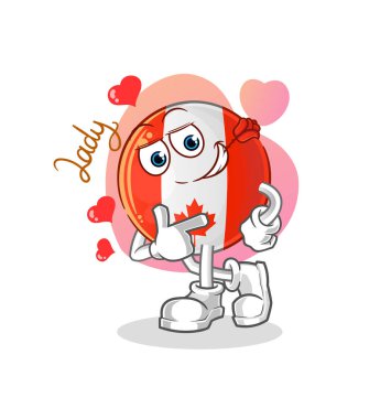 Kanada bayrağı flörtleşmesi. karakter vektörü