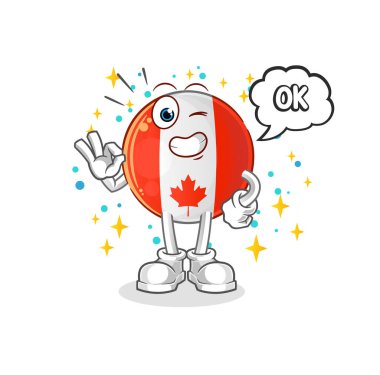 Kanada bayrağı kabul ediyor maskot. çizgi film vektörü