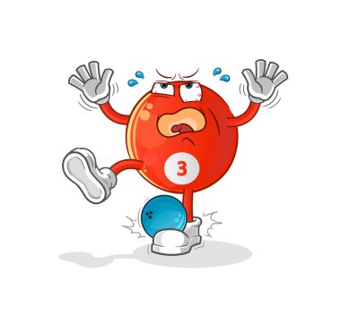 Kırmızı bilardo topu, bowling çizgi filminden Hiten. çizgi film maskotu vektörü