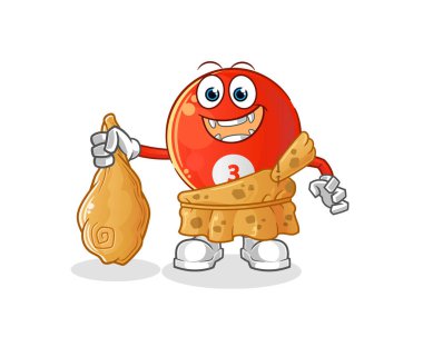 Kırmızı bilardo topu antik çizgi film. çizgi film maskotu vektörü