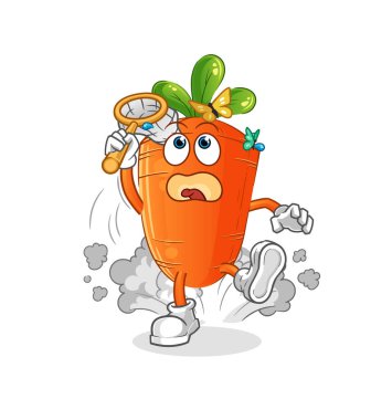 Havuç, kelebek resmi. karakter vektörü