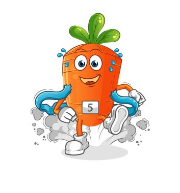 Havuç koşucusu karakteri. çizgi film maskotu vektörü