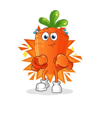 Havuç boksörü karakteri. çizgi film maskotu vektörü