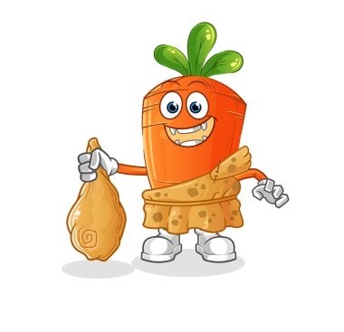 Havuç antik çizgi film. çizgi film maskotu vektörü