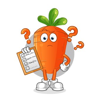 Havuç çizelgesi vektörü. çizgi film karakteri