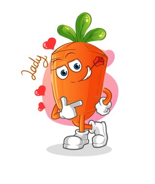 Havuç flörtleşmesi. karakter vektörü