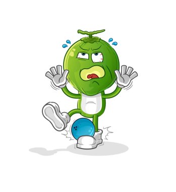 Yeşil hindistan cevizi kafalı çizgi film Hiten 'i. çizgi film maskotu vektörü