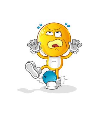 Bowlingle çizgi film yıldızı Hiten. çizgi film maskotu vektörü