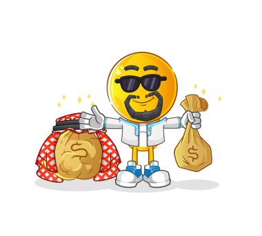 Çizgi film kahramanı zengin Arap maskotu. çizgi film vektörü