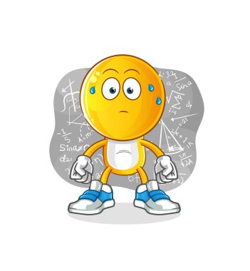 Çizgi film karakteri sert vektör düşünüyor. çizgi film karakteri