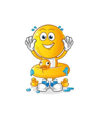 Ördek şamandıralı bir çizgi film. çizgi film maskotu vektörü