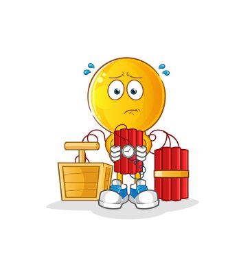 Dinamit karakteri taşıyan bir çizgi film karakteri. çizgi film vektörü