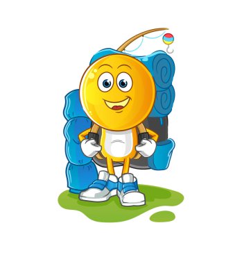 Çizgi film karakteri kamp maskotu olur. çizgi film vektörü