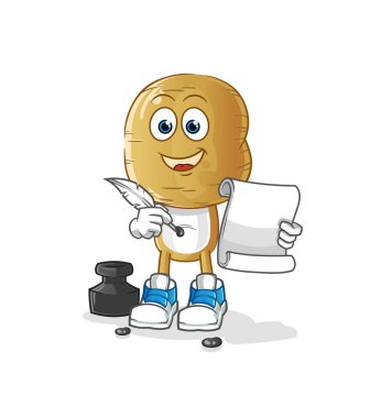 Patates kafalı karikatür yazarı vektörü. çizgi film karakteri