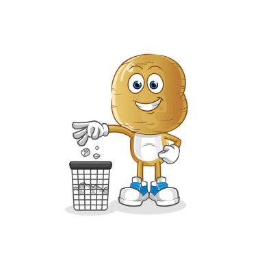 Patates kafalı çizgi film. Çöp maskotu at. çizgi film vektörü